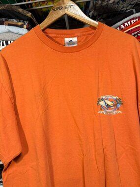 Y2K Hawaiian state fish graphic t shirt orange
